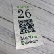 Metal QR Karekod Menü 10x5cm